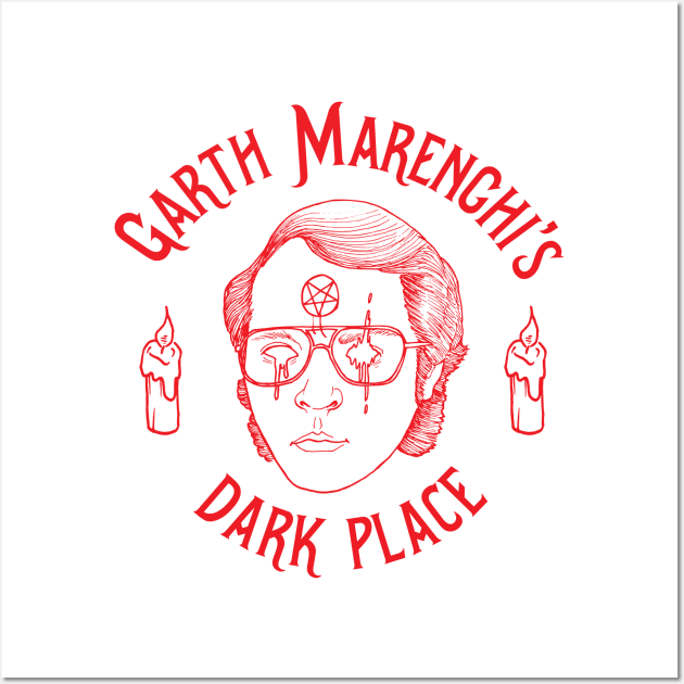 Garth Marenghi's Dark Place - Red Wall Art by fakebandshirts